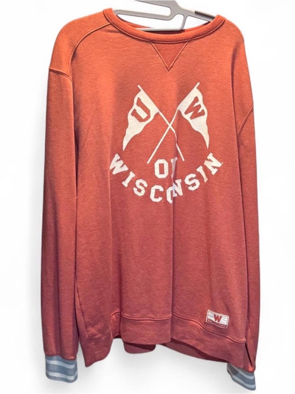 Under Armour Rust Red Crewneck Sweatshirt with White Logo University WI